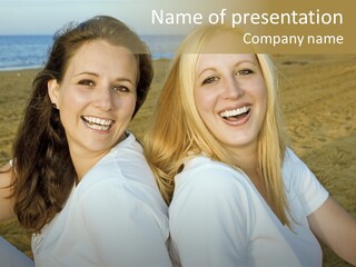 Girlfriends On The Beach PowerPoint Template