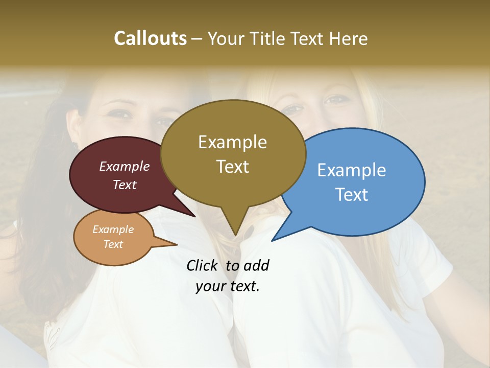 Girlfriends On The Beach PowerPoint Template