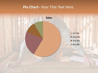 A Man Working Building A Home And Measuring Some Wood PowerPoint Template