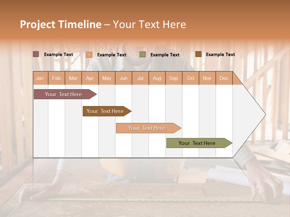 A Man Working Building A Home And Measuring Some Wood PowerPoint Template