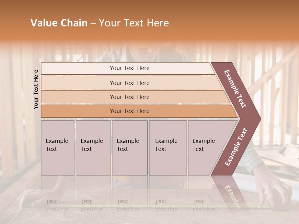 A Man Working Building A Home And Measuring Some Wood PowerPoint Template