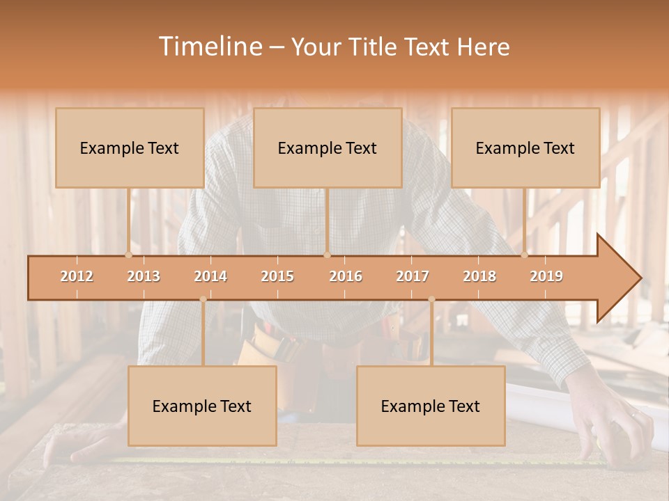 A Man Working Building A Home And Measuring Some Wood PowerPoint Template