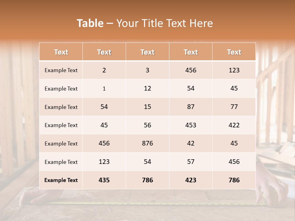 A Man Working Building A Home And Measuring Some Wood PowerPoint Template