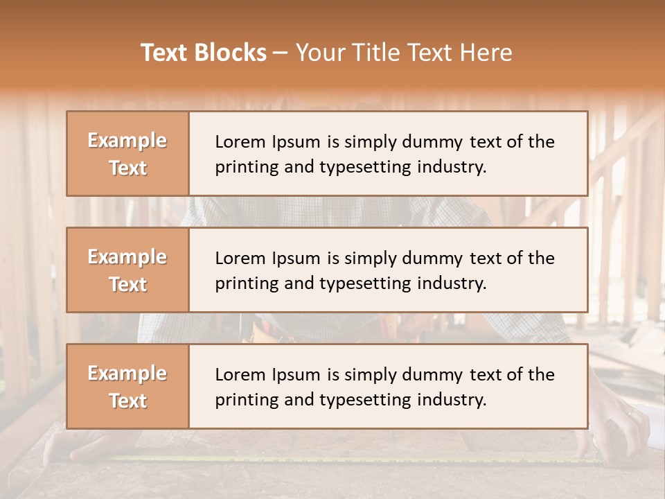 A Man Working Building A Home And Measuring Some Wood PowerPoint Template