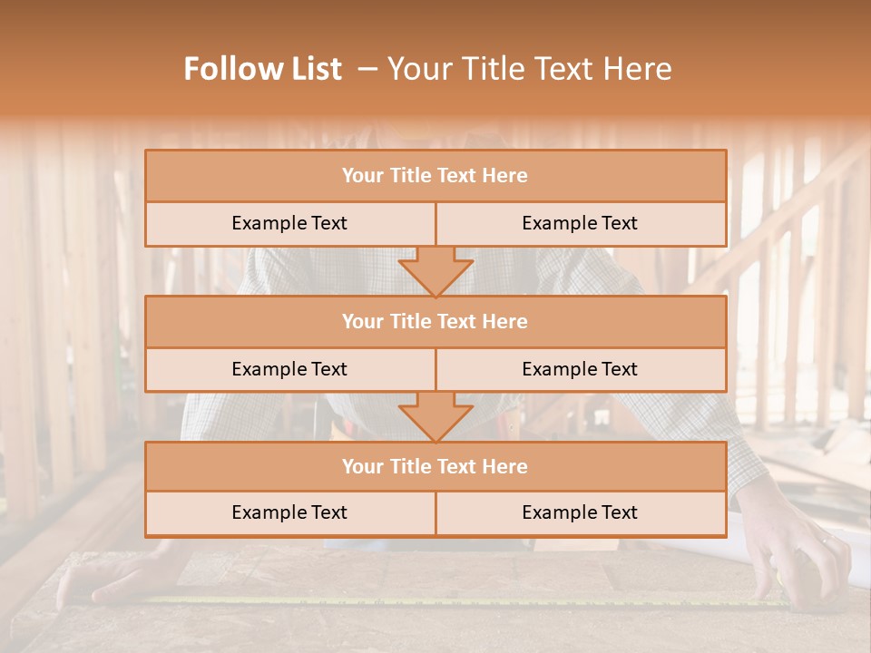 A Man Working Building A Home And Measuring Some Wood PowerPoint Template