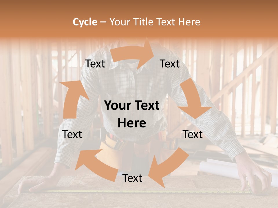 A Man Working Building A Home And Measuring Some Wood PowerPoint Template