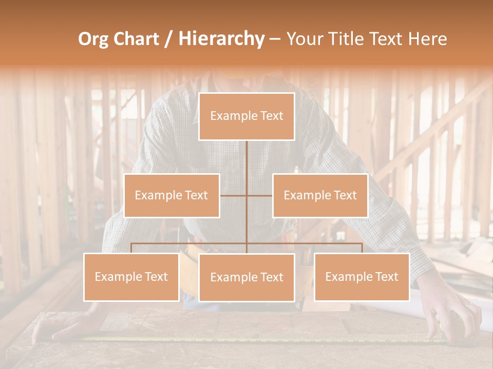 A Man Working Building A Home And Measuring Some Wood PowerPoint Template