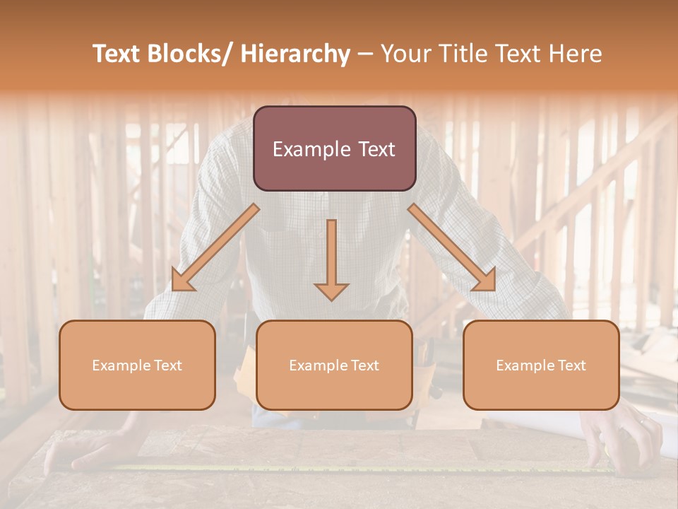 A Man Working Building A Home And Measuring Some Wood PowerPoint Template