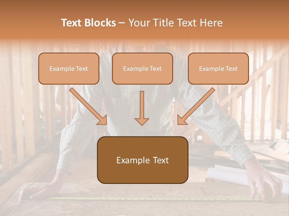 A Man Working Building A Home And Measuring Some Wood PowerPoint Template