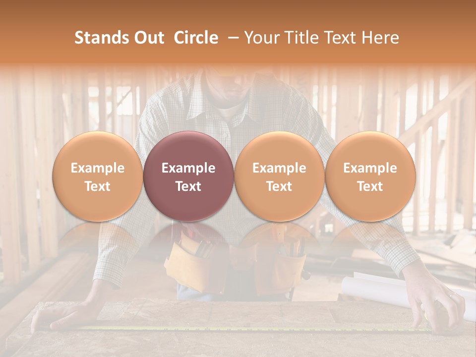 A Man Working Building A Home And Measuring Some Wood PowerPoint Template