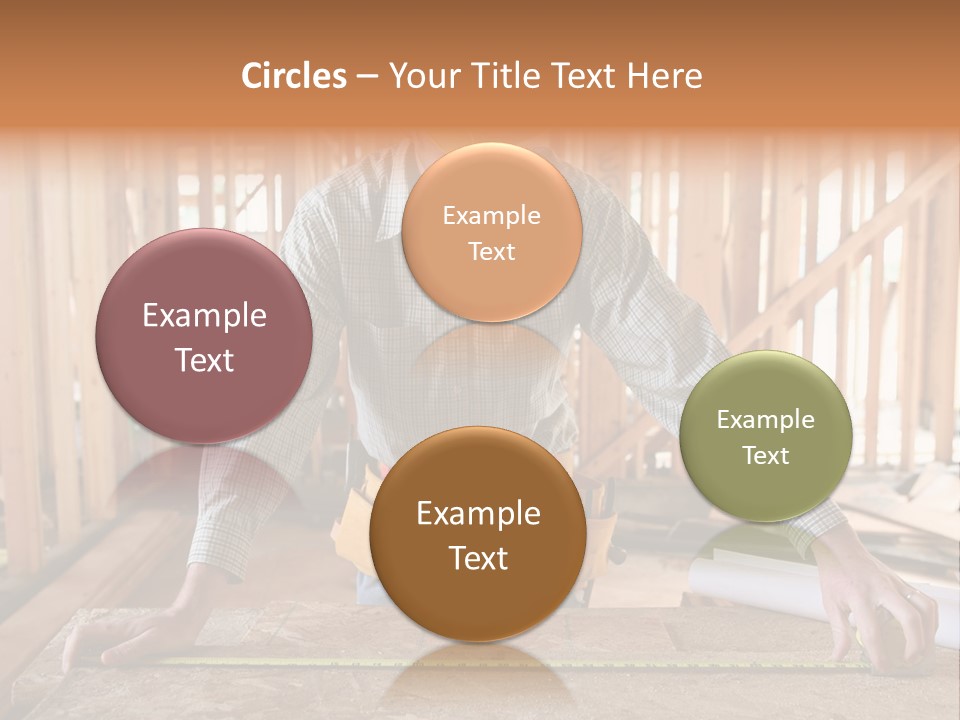 A Man Working Building A Home And Measuring Some Wood PowerPoint Template