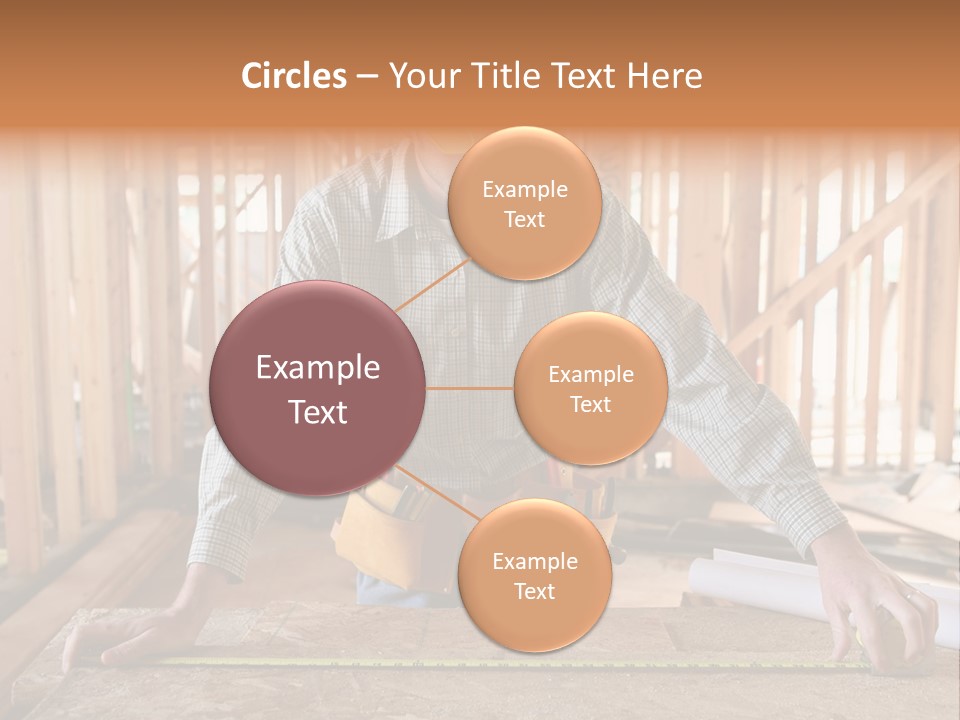A Man Working Building A Home And Measuring Some Wood PowerPoint Template