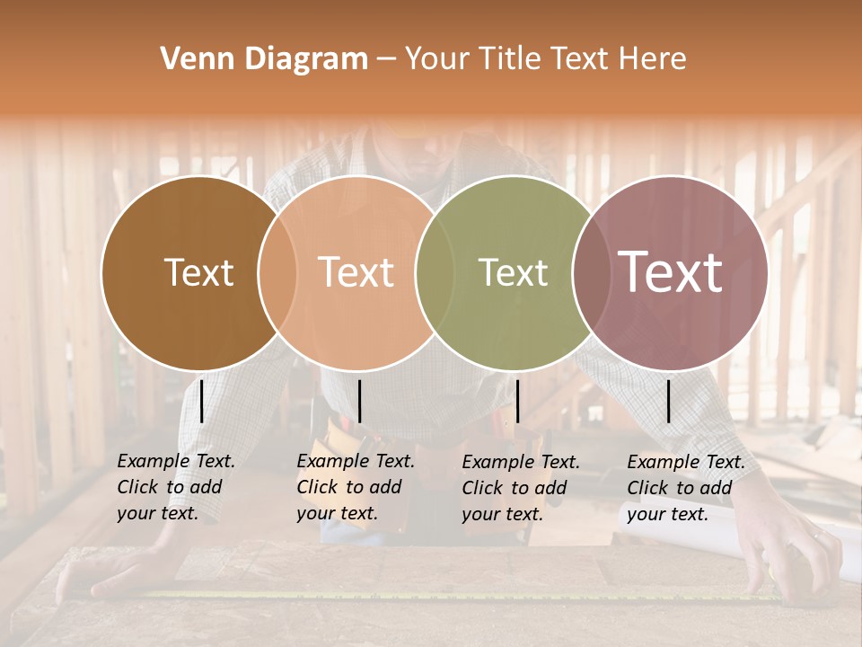 A Man Working Building A Home And Measuring Some Wood PowerPoint Template