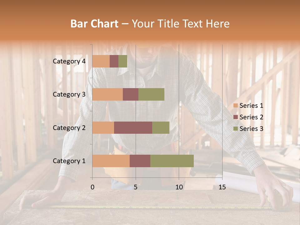 A Man Working Building A Home And Measuring Some Wood PowerPoint Template