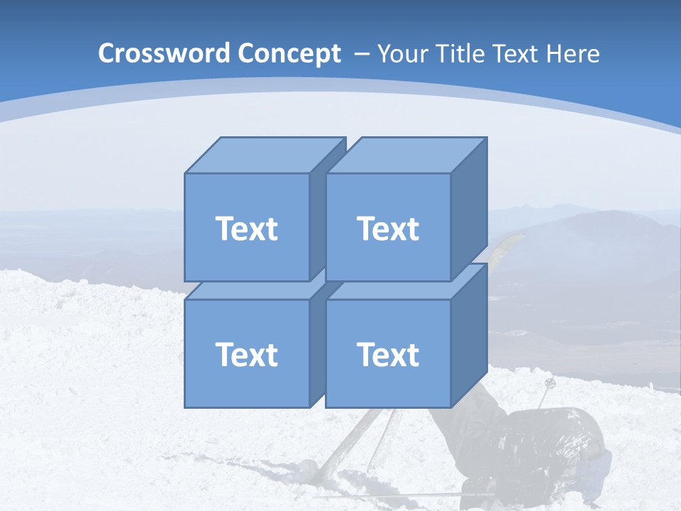 A Skier Buries His Head In The Snow After Failing To Perform A Trick. Great To Show Failure In A Comical Way. PowerPoint Template
