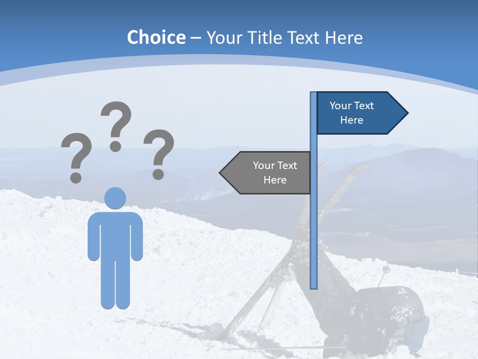 A Skier Buries His Head In The Snow After Failing To Perform A Trick. Great To Show Failure In A Comical Way. PowerPoint Template