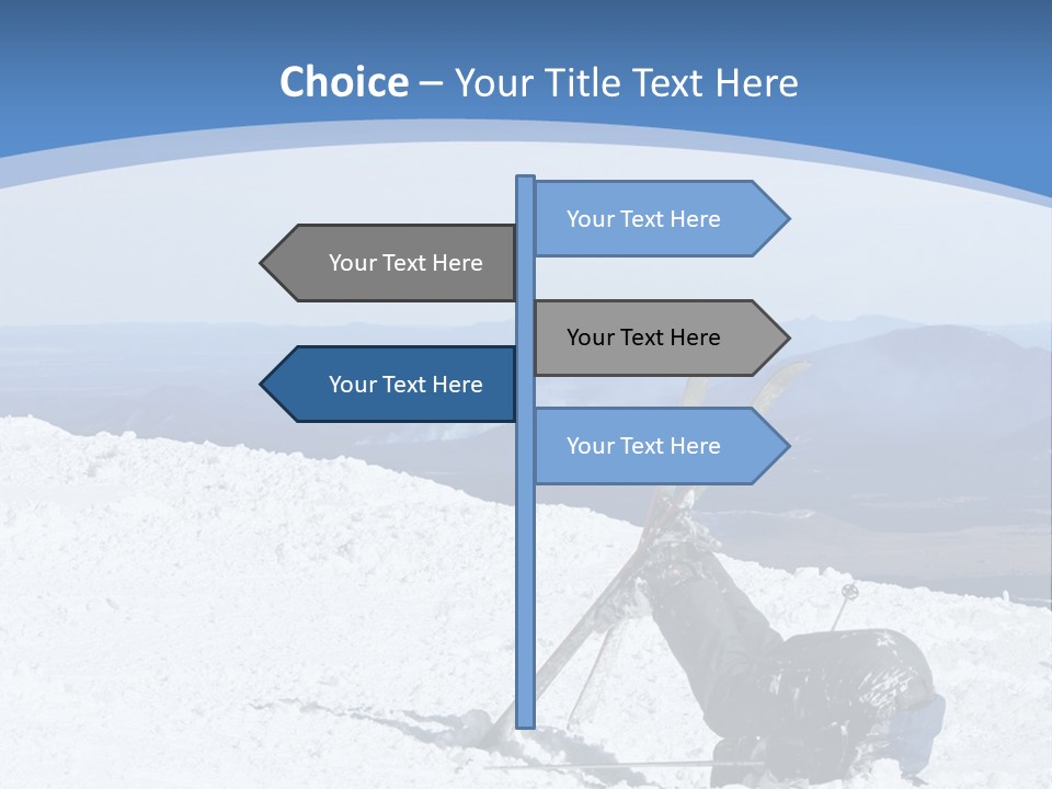 A Skier Buries His Head In The Snow After Failing To Perform A Trick. Great To Show Failure In A Comical Way. PowerPoint Template