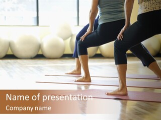 Caucasian Prime  Females In Yoga Class. PowerPoint Template