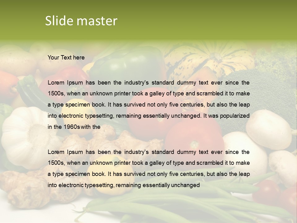 A Bunch Of Different Types Of Vegetables On A Table PowerPoint Template