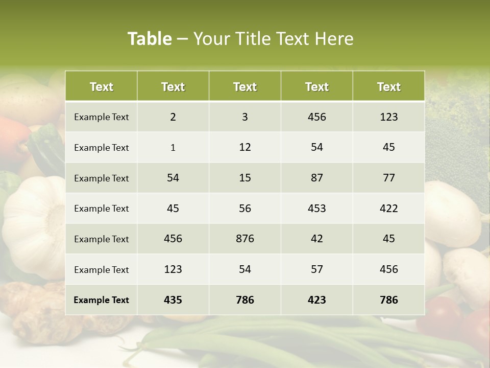 A Bunch Of Different Types Of Vegetables On A Table PowerPoint Template