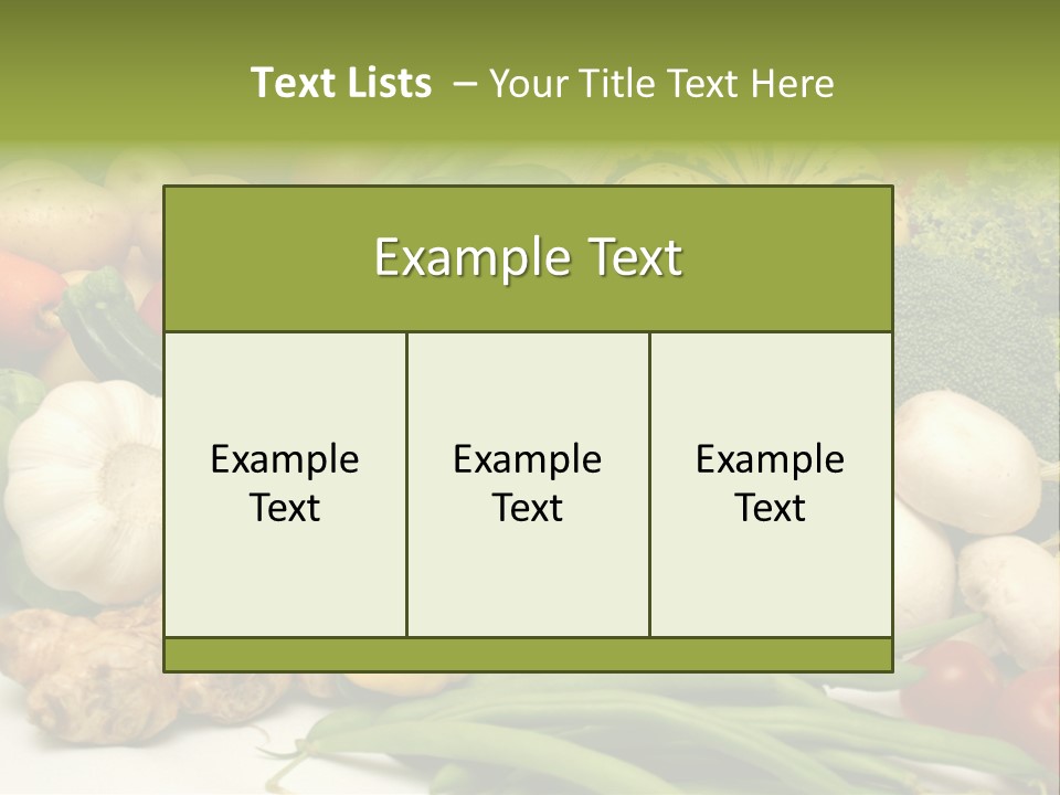 A Bunch Of Different Types Of Vegetables On A Table PowerPoint Template