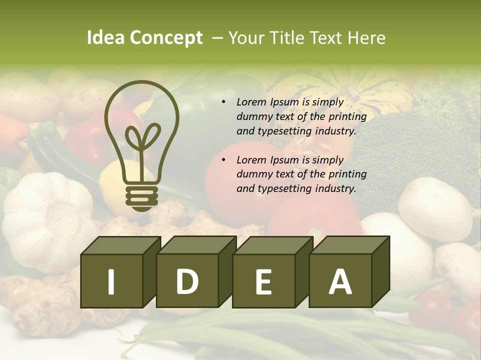 A Bunch Of Different Types Of Vegetables On A Table PowerPoint Template