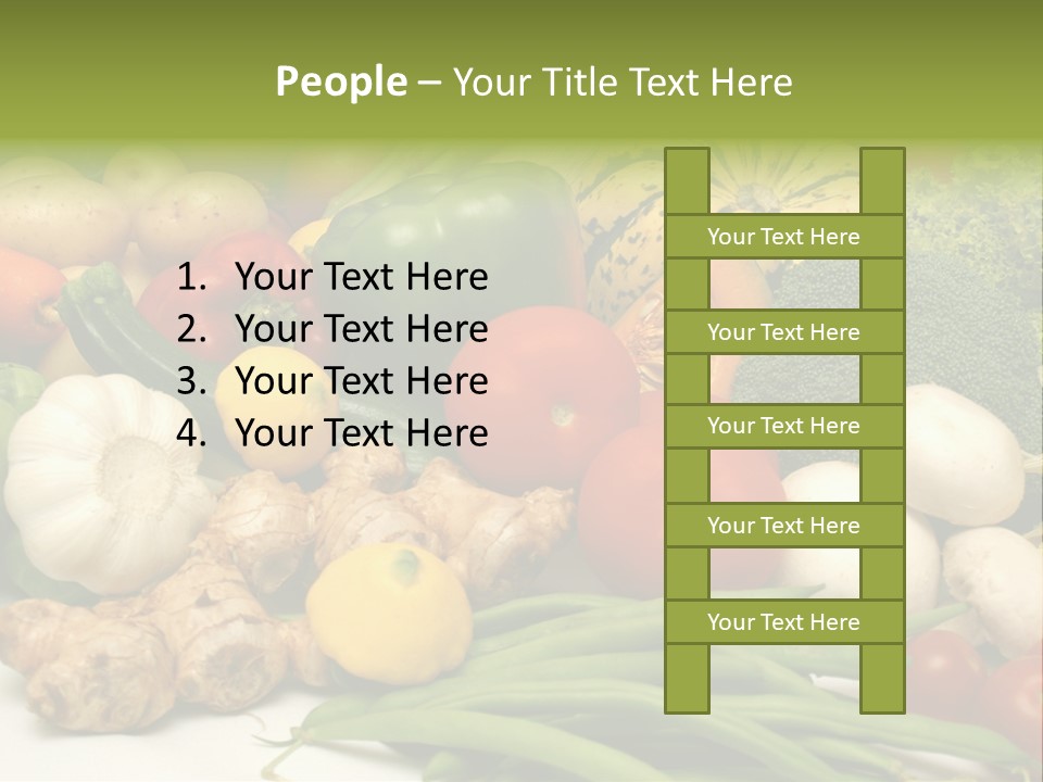 A Bunch Of Different Types Of Vegetables On A Table PowerPoint Template