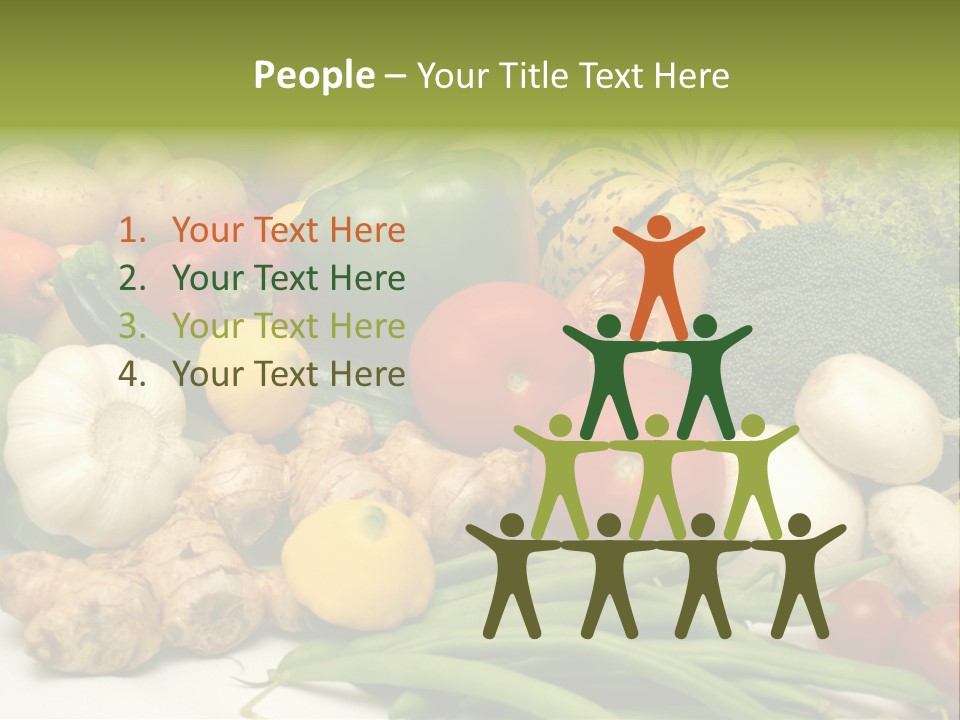 A Bunch Of Different Types Of Vegetables On A Table PowerPoint Template
