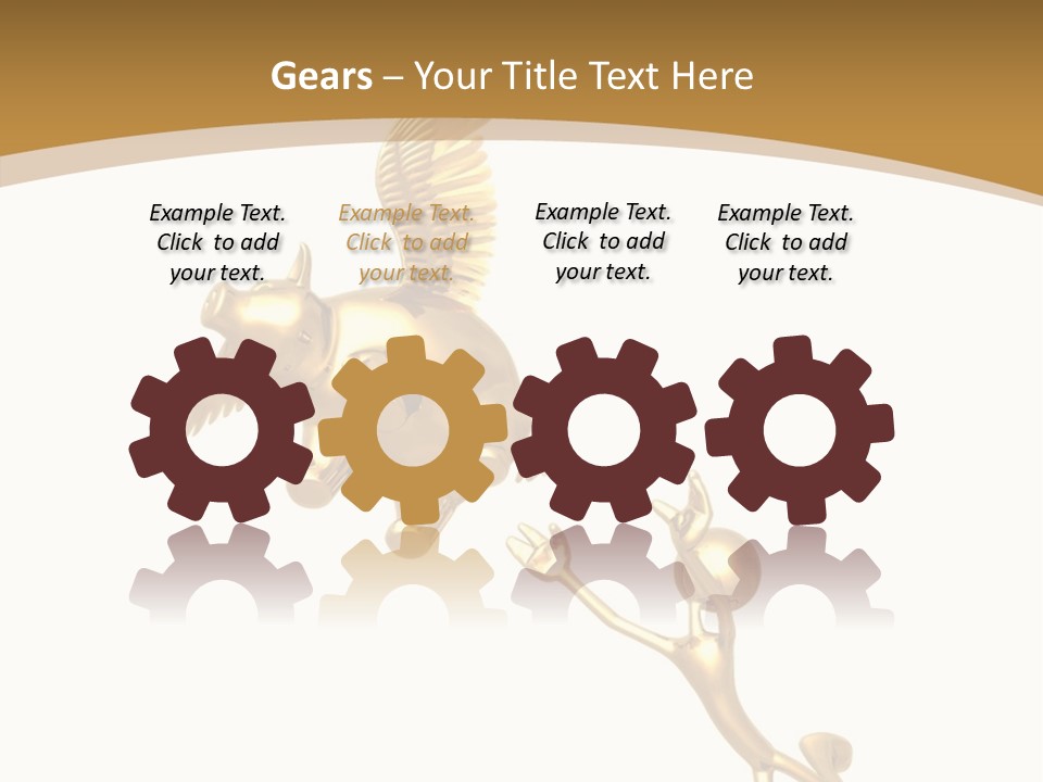 Reaching For A Flying Piggy Bank PowerPoint Template