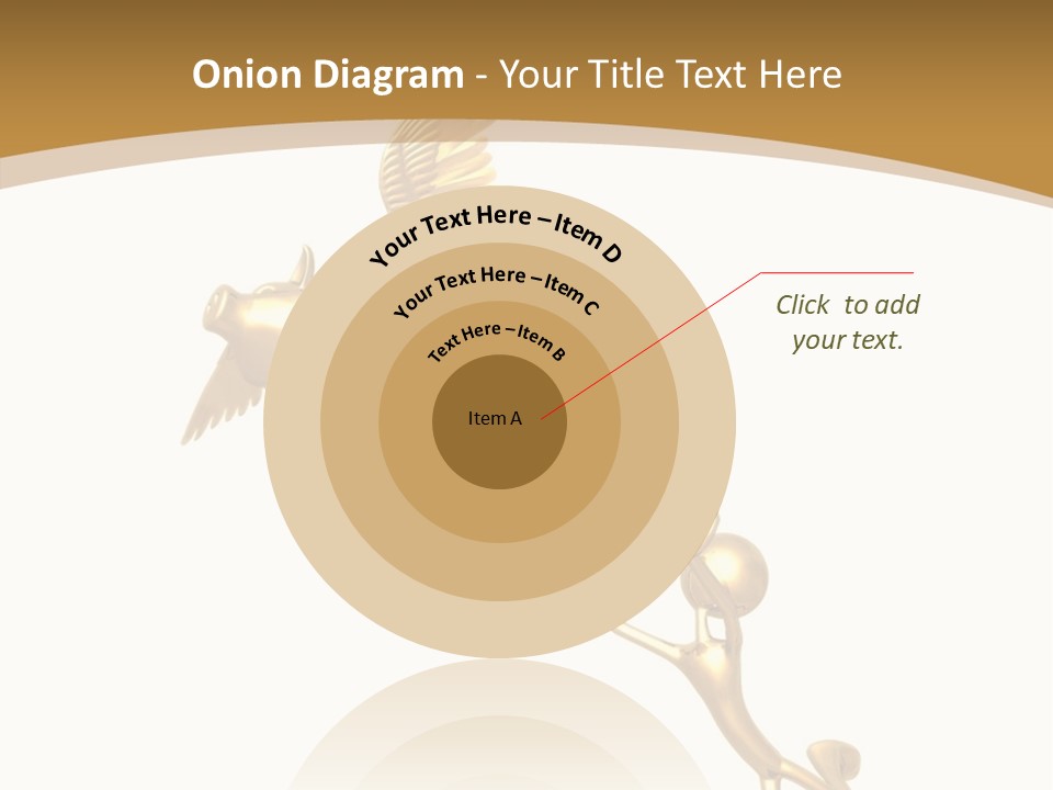 Reaching For A Flying Piggy Bank PowerPoint Template