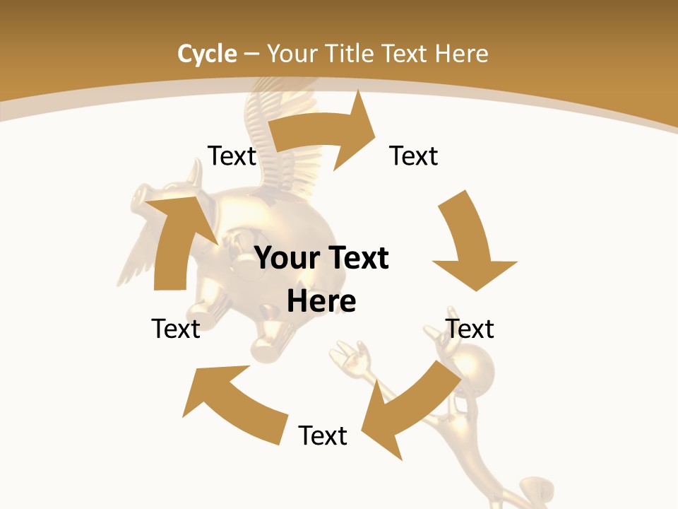 Reaching For A Flying Piggy Bank PowerPoint Template