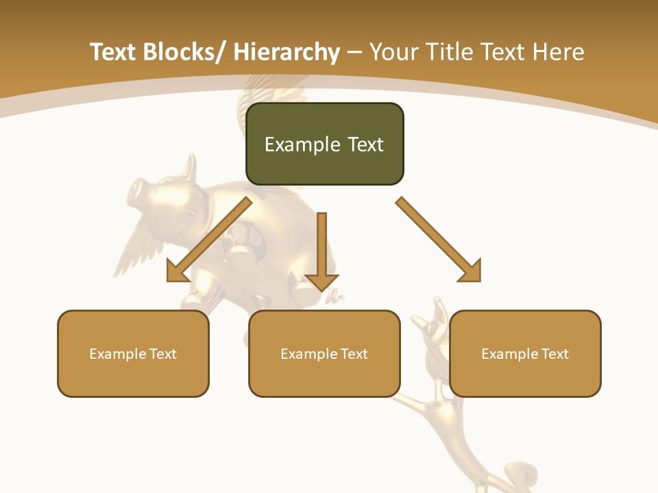 Reaching For A Flying Piggy Bank PowerPoint Template