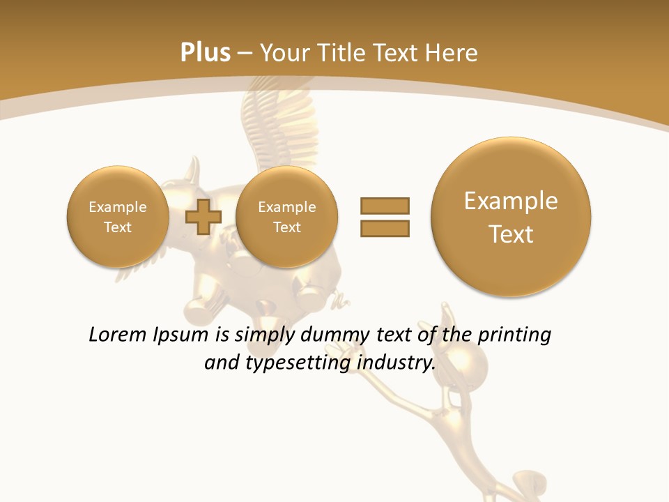Reaching For A Flying Piggy Bank PowerPoint Template