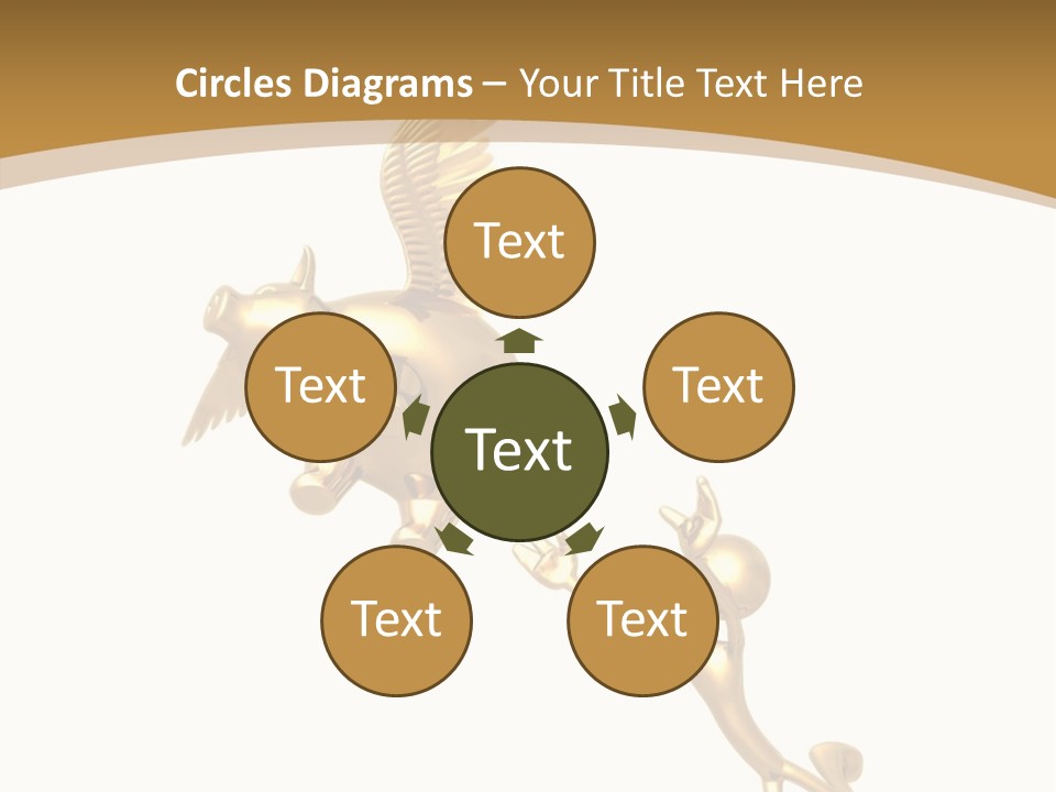 Reaching For A Flying Piggy Bank PowerPoint Template