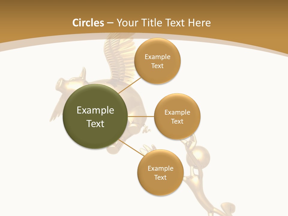 Reaching For A Flying Piggy Bank PowerPoint Template