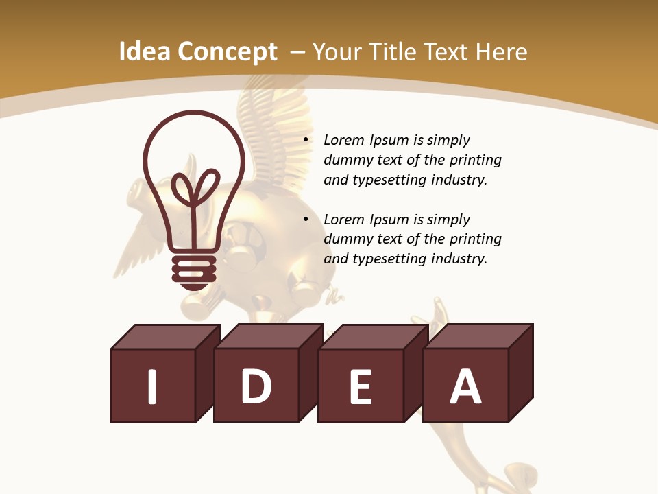 Reaching For A Flying Piggy Bank PowerPoint Template