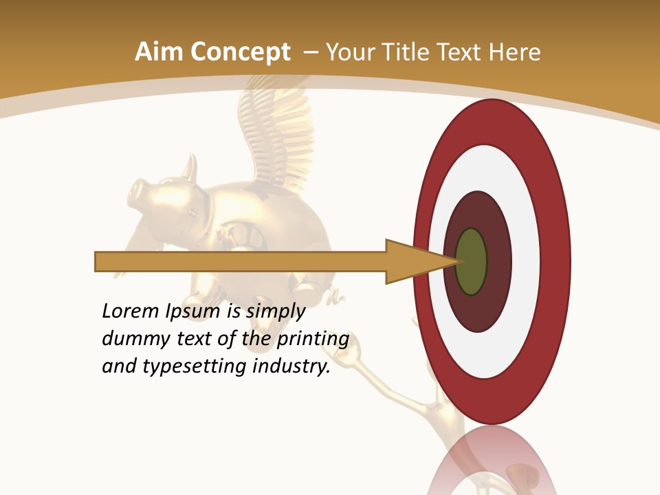 Reaching For A Flying Piggy Bank PowerPoint Template