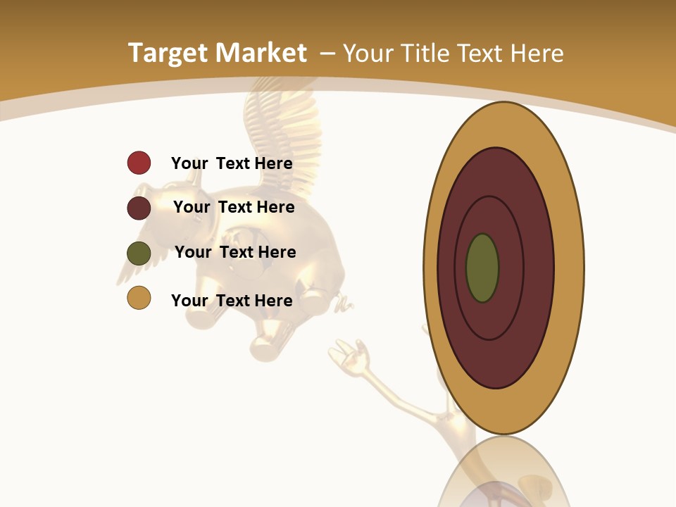 Reaching For A Flying Piggy Bank PowerPoint Template