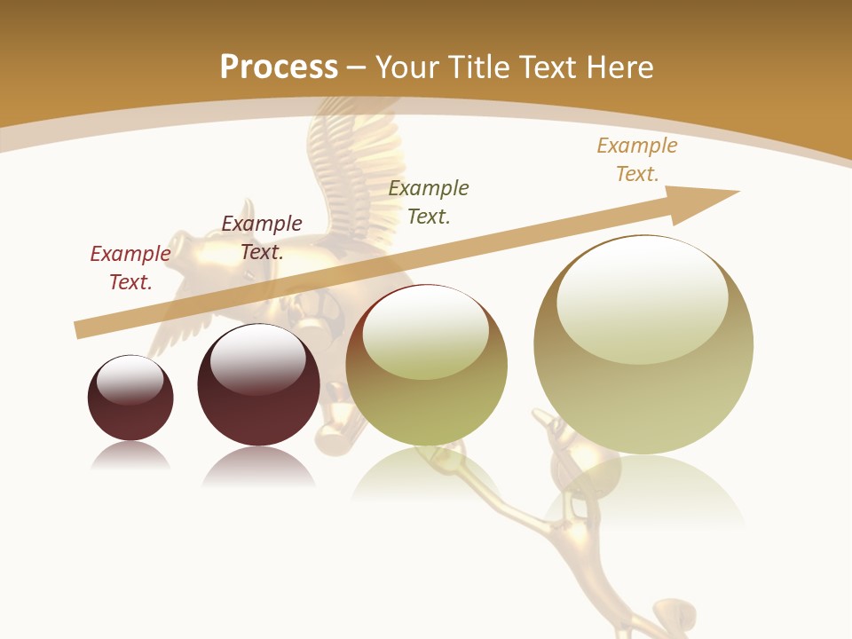 Reaching For A Flying Piggy Bank PowerPoint Template