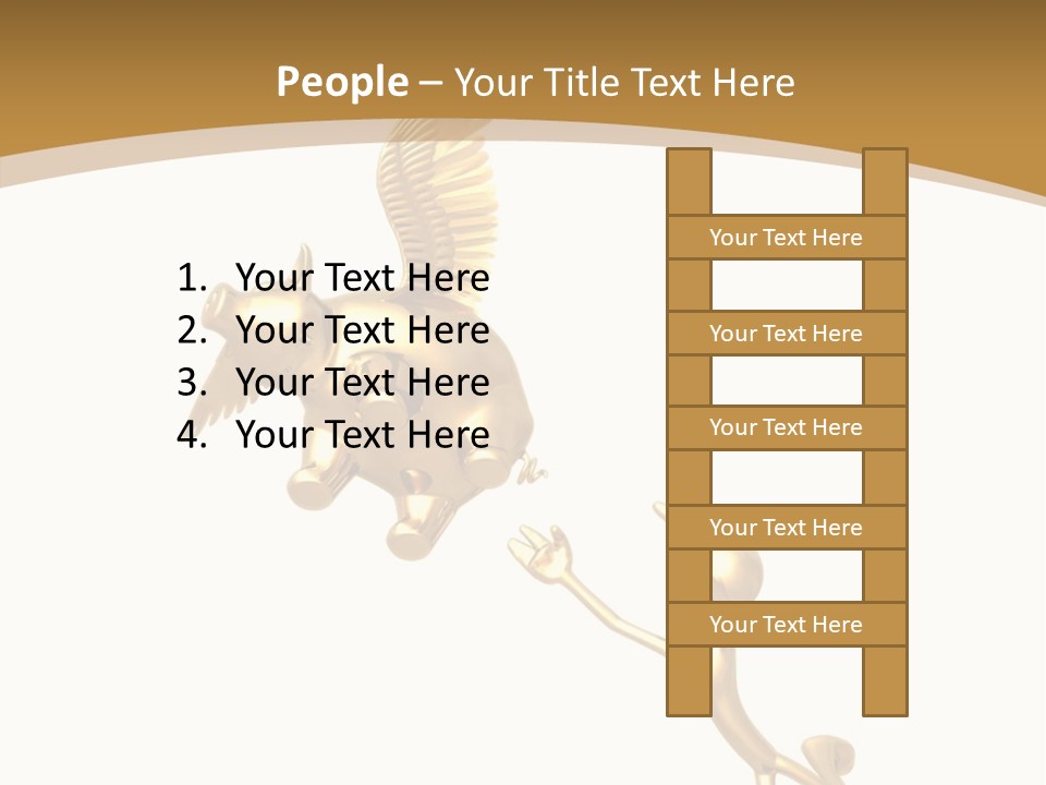 Reaching For A Flying Piggy Bank PowerPoint Template