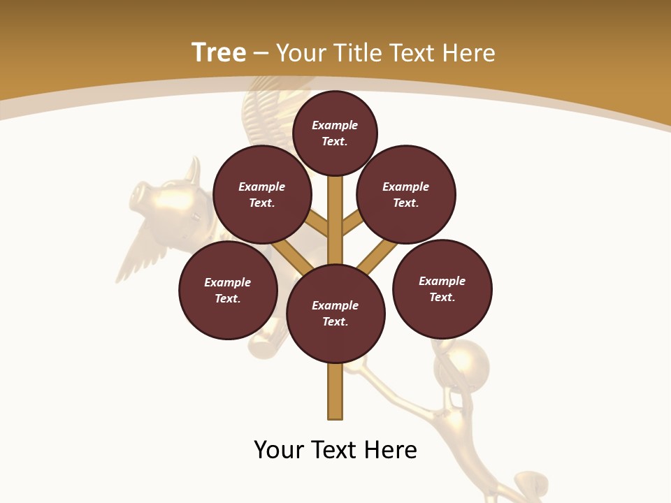 Reaching For A Flying Piggy Bank PowerPoint Template