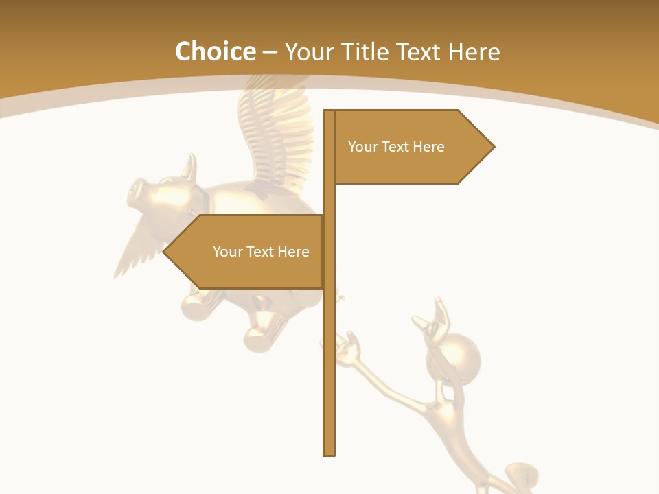 Reaching For A Flying Piggy Bank PowerPoint Template