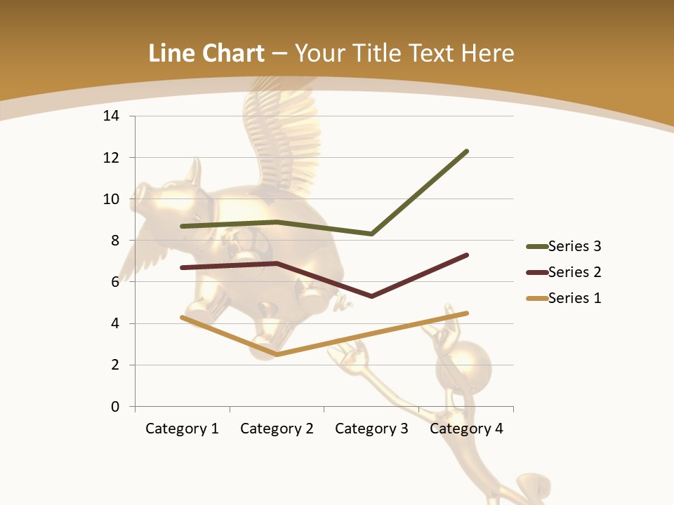 Reaching For A Flying Piggy Bank PowerPoint Template