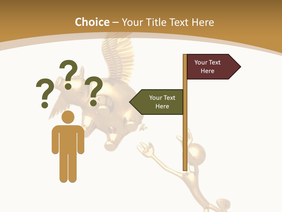 Reaching For A Flying Piggy Bank PowerPoint Template