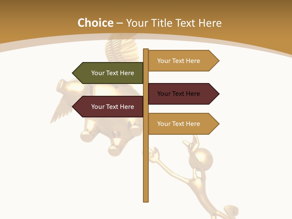 Reaching For A Flying Piggy Bank PowerPoint Template