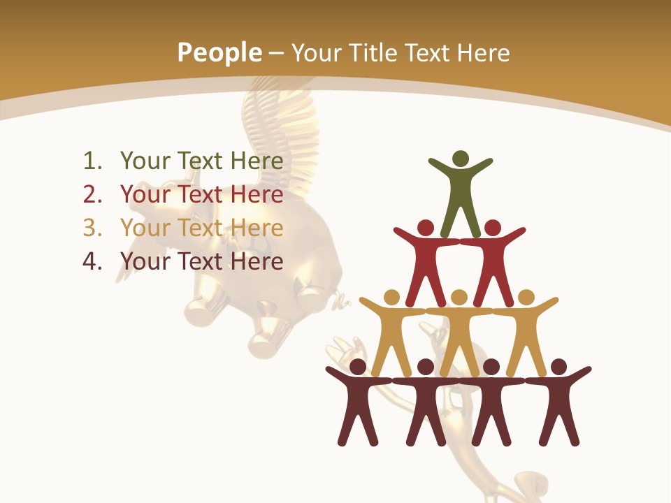 Reaching For A Flying Piggy Bank PowerPoint Template