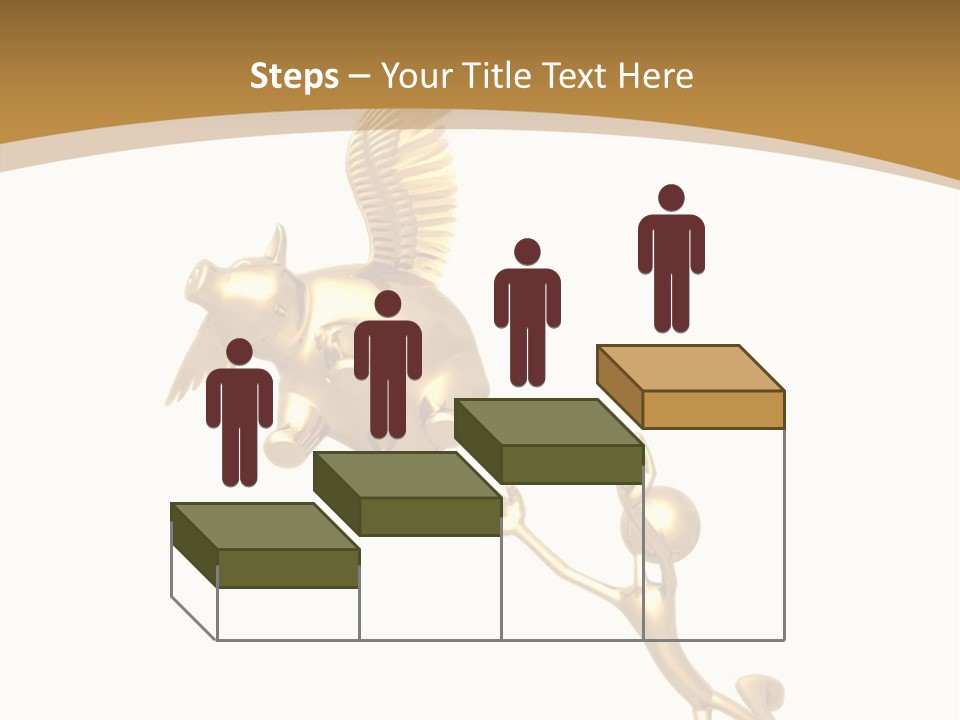 Reaching For A Flying Piggy Bank PowerPoint Template