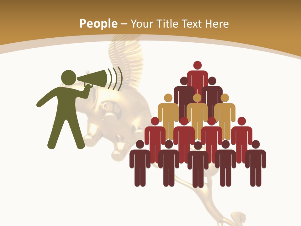 Reaching For A Flying Piggy Bank PowerPoint Template