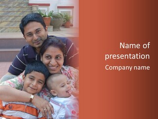 A Happy Asian Family PowerPoint Template