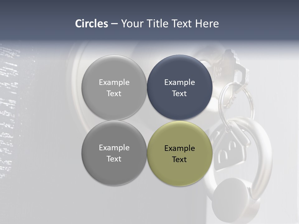 Key On A Keychain In The Lock Of A Front Door PowerPoint Template